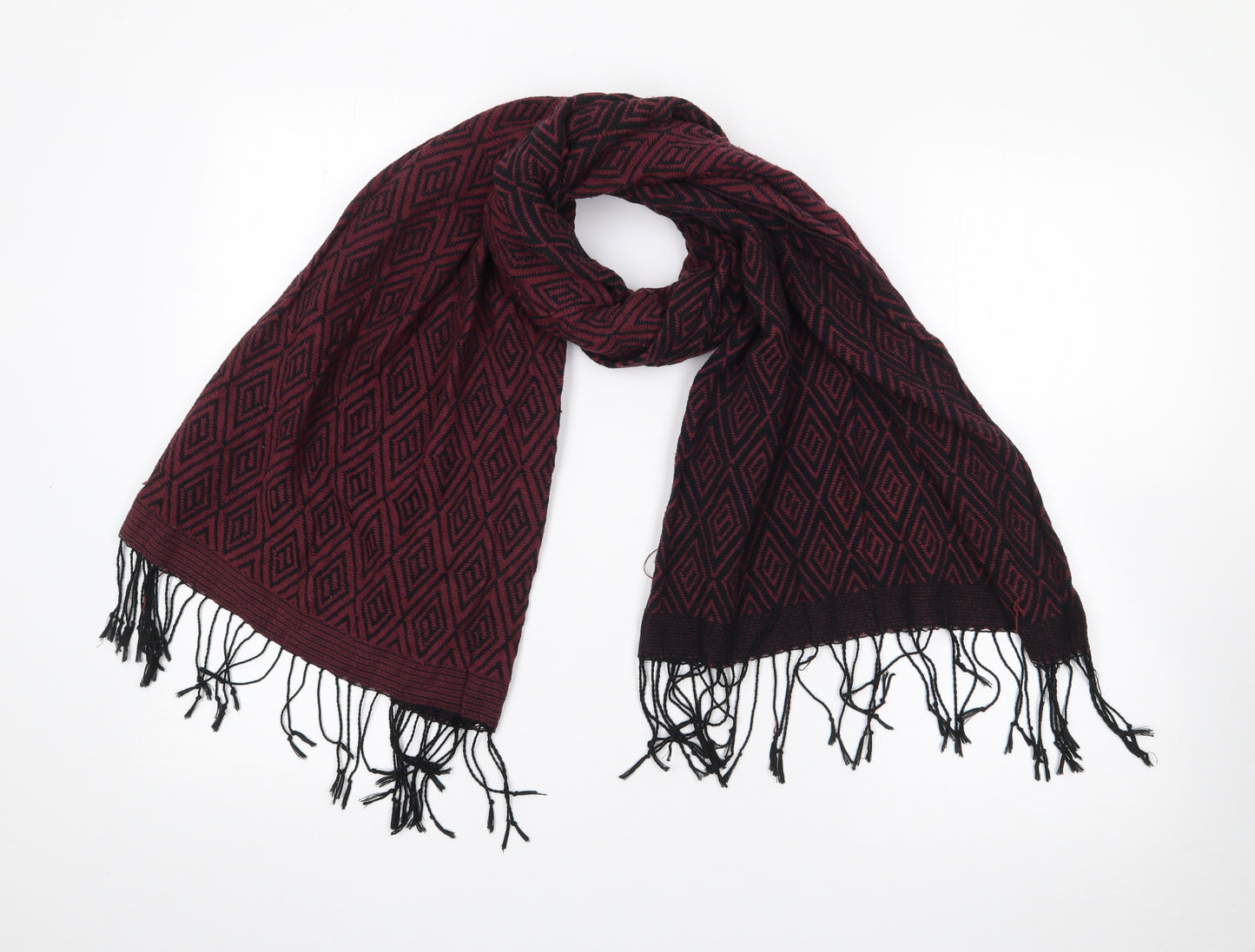 Divided Womens Red Geometric Cotton Scarf