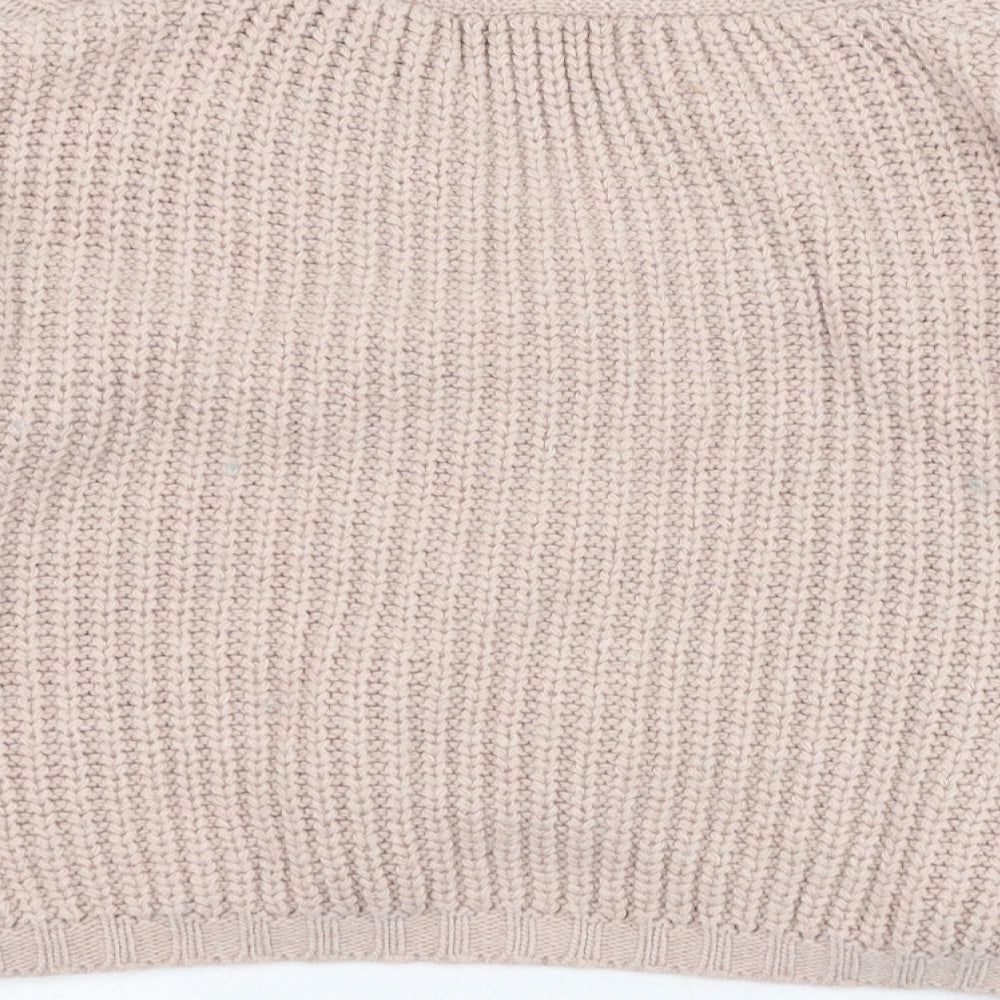 COLLEZIONE GRIA Womens Pink V-Neck Acrylic Cardigan Jumper Size M