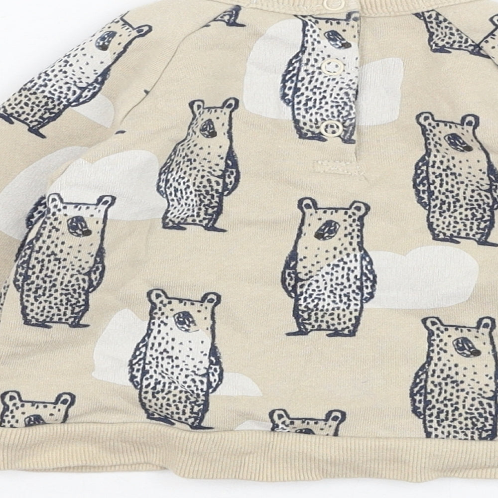 La Redoute Boys Beige Cotton Pullover Jumper Size 9-12 Months Pullover - Bear
