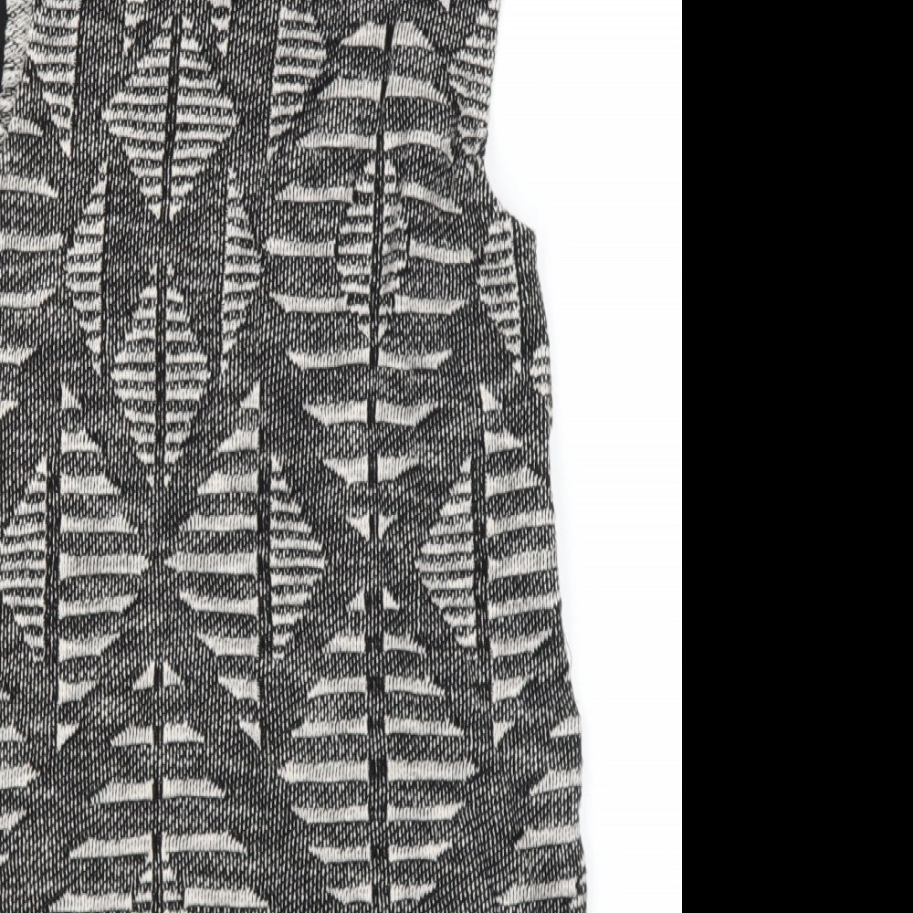 Oasis Womens Black Cotton Jumper Dress Size M Roll Neck