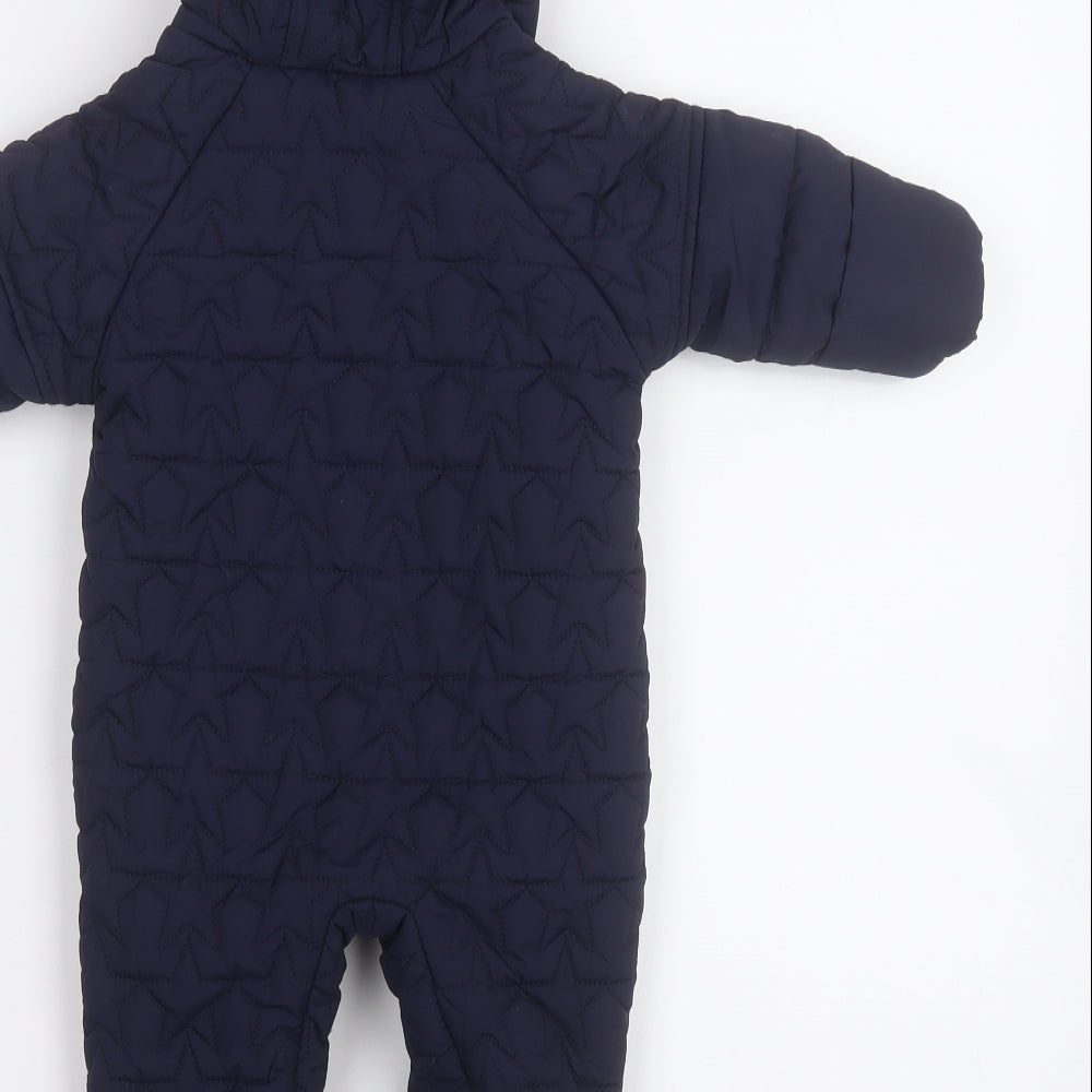 Marks and Spencer Girls Blue Polyester Coverall One-Piece Size 3-6 Months Button