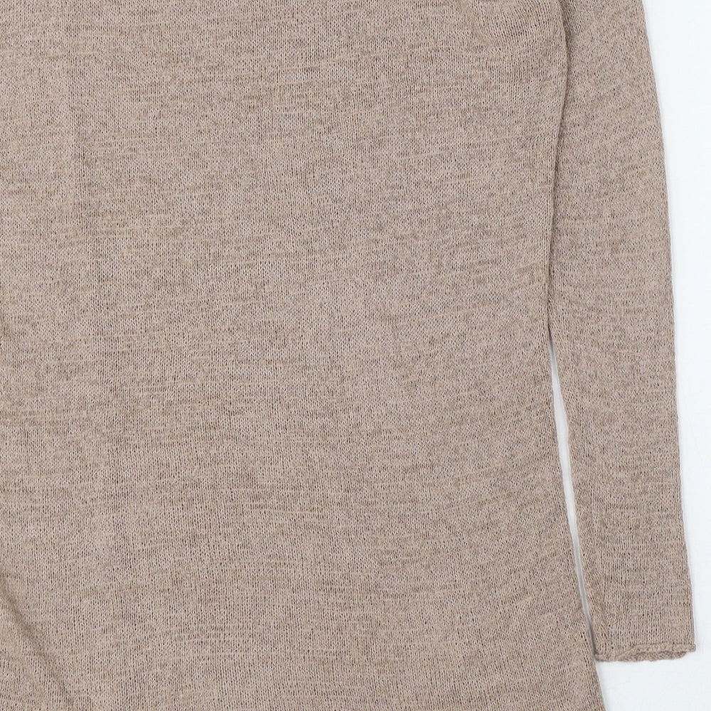 Divided by H&M Womens Beige Round Neck Acrylic Pullover Jumper Size S