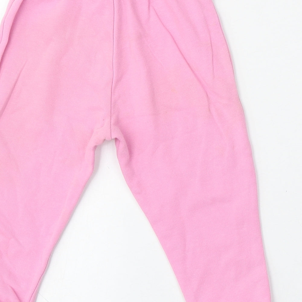 Dunnes Stores Girls Pink Cotton Jogger Trousers Size 18 Months