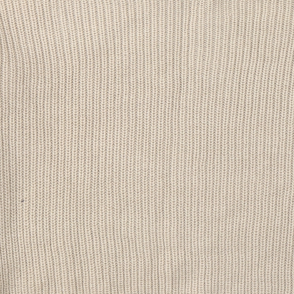 Missguided Womens Beige Boat Neck Acrylic Pullover Jumper Size S