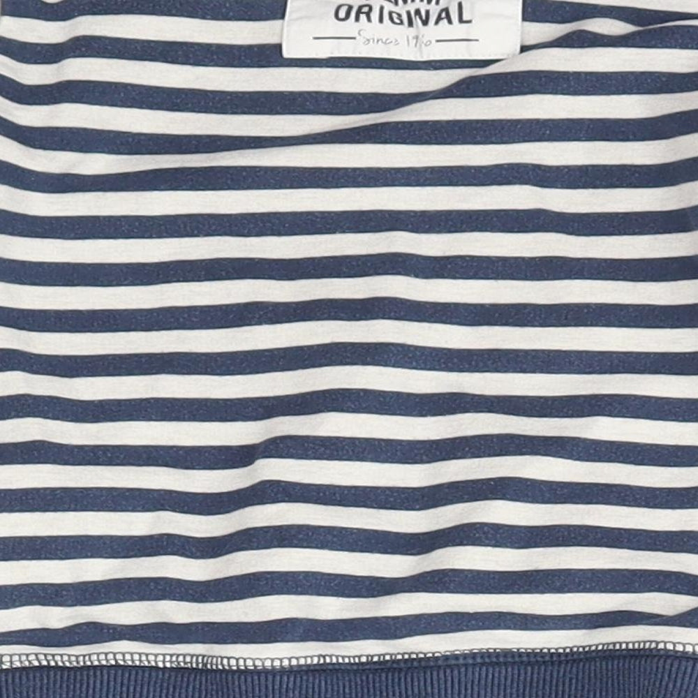 name it Boys Blue Striped Cotton Pullover Jumper Size 9-12 Months Pullover