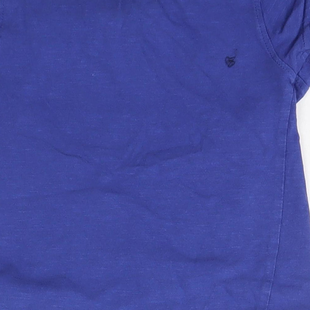 Mothercare Baby Blue Cotton Basic T-Shirt Size 12-18 Months Crew Neck Snap
