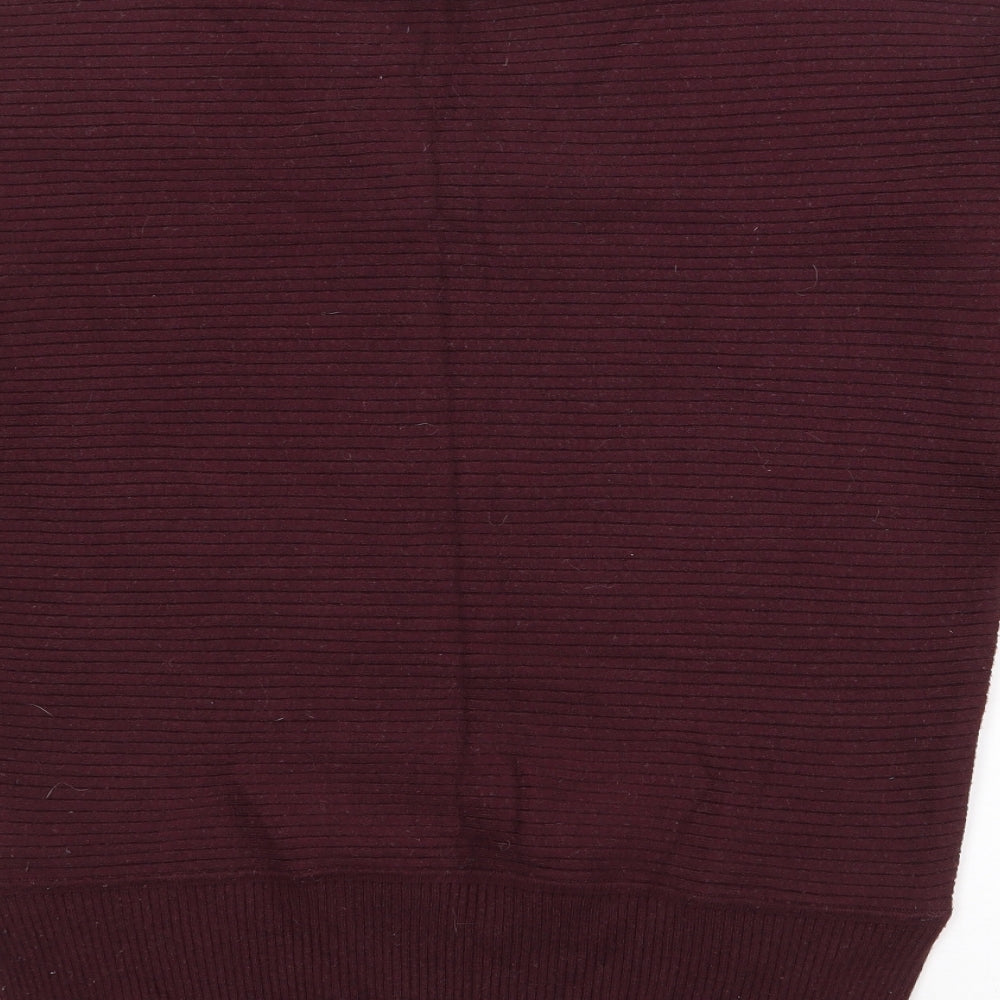 F&F Womens Purple V-Neck Viscose Pullover Jumper Size 10