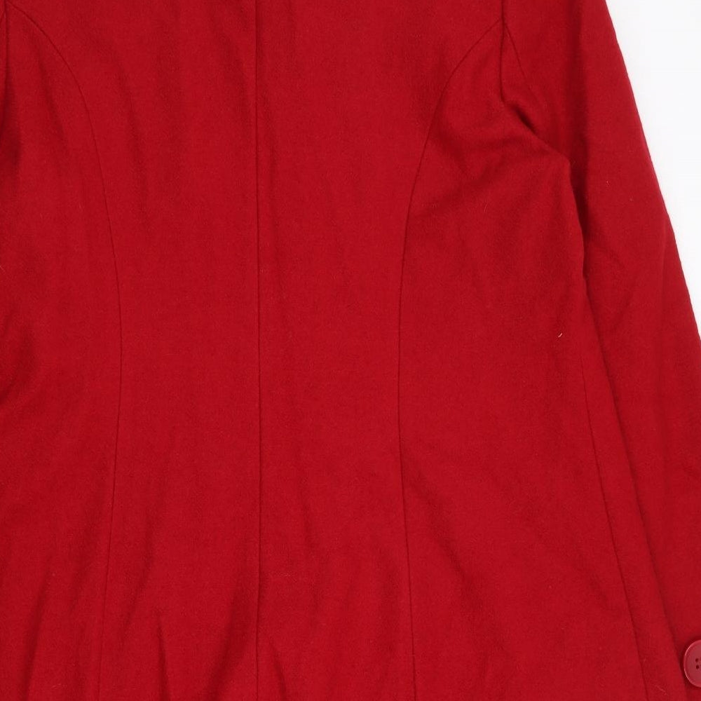 BHS Womens Red Overcoat Coat Size 20 Button