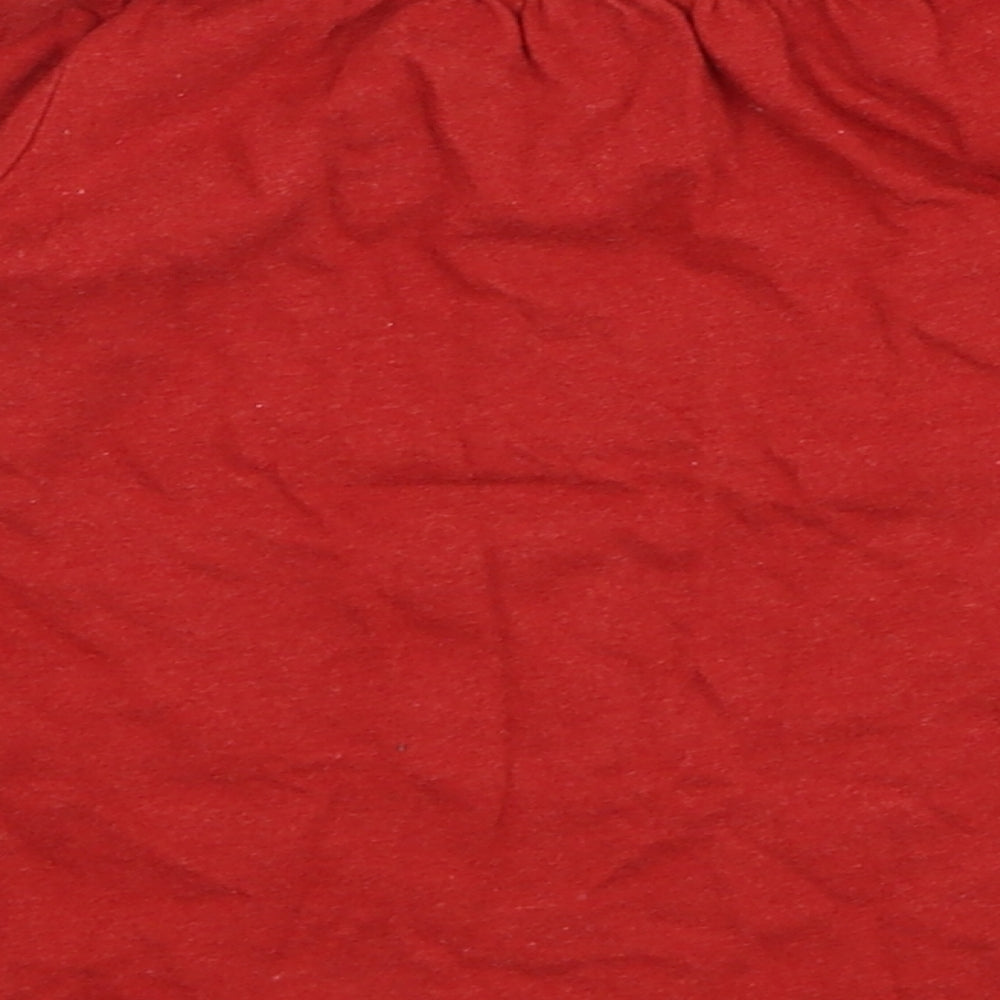 F&F Girls Red Cotton Basic T-Shirt Size 18-24 Months Round Neck Pullover