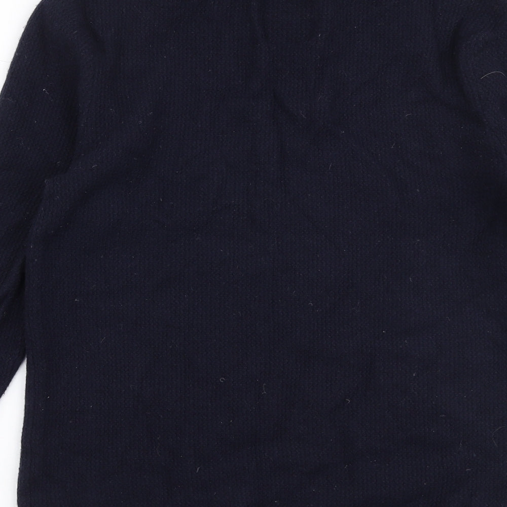 Hammond & Co Mens Blue High Neck Wool Pullover Jumper Size S