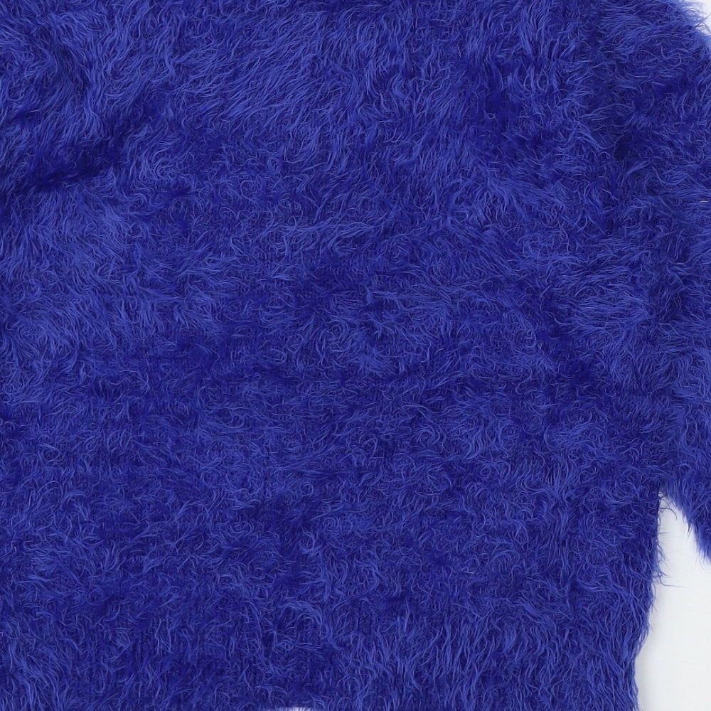 Stella Womens Blue Round Neck Cotton Cardigan Jumper Size S