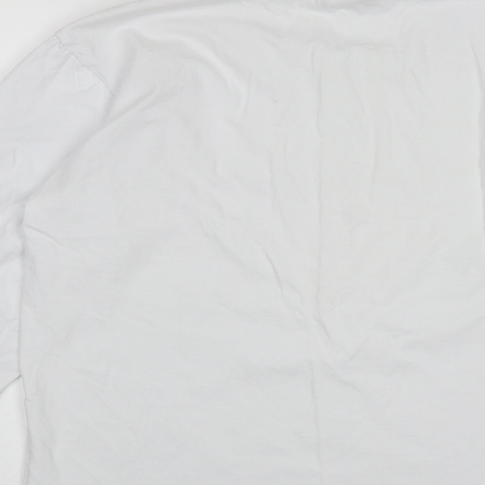 HeyBig Mens White Cotton Polo Size XL Round Neck