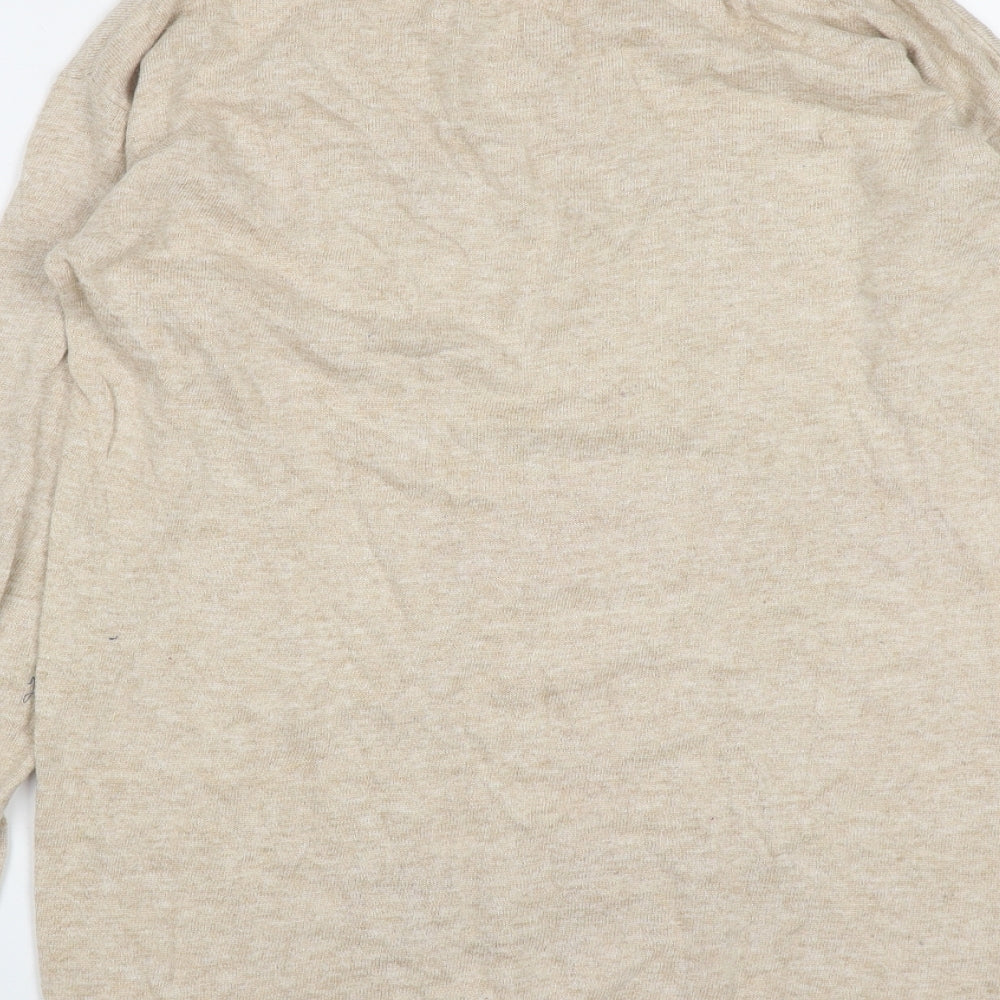 Marks and Spencer Womens Brown Round Neck Viscose Pullover Jumper Size 10
