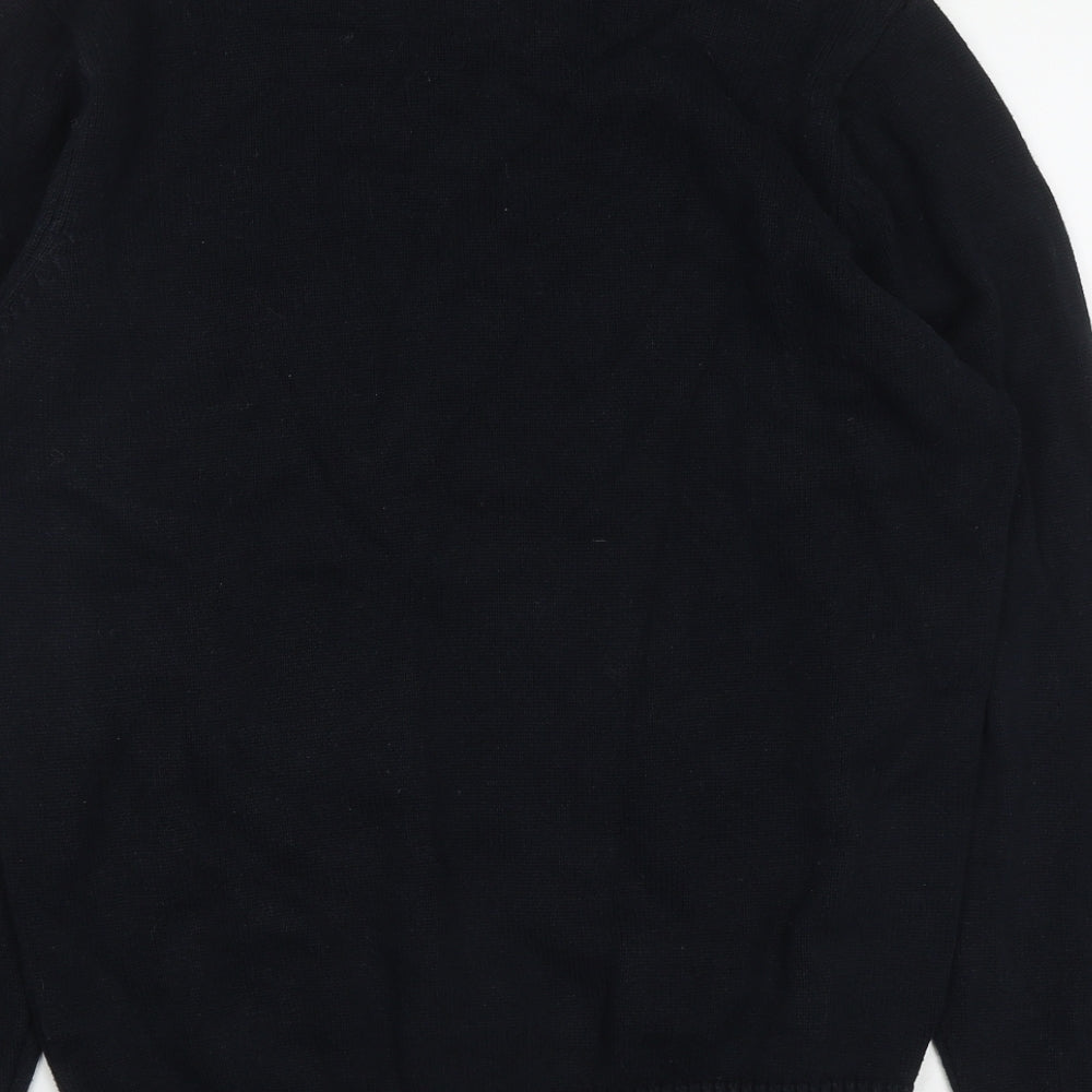 Maine Mens Blue V-Neck Cotton Pullover Jumper Size M