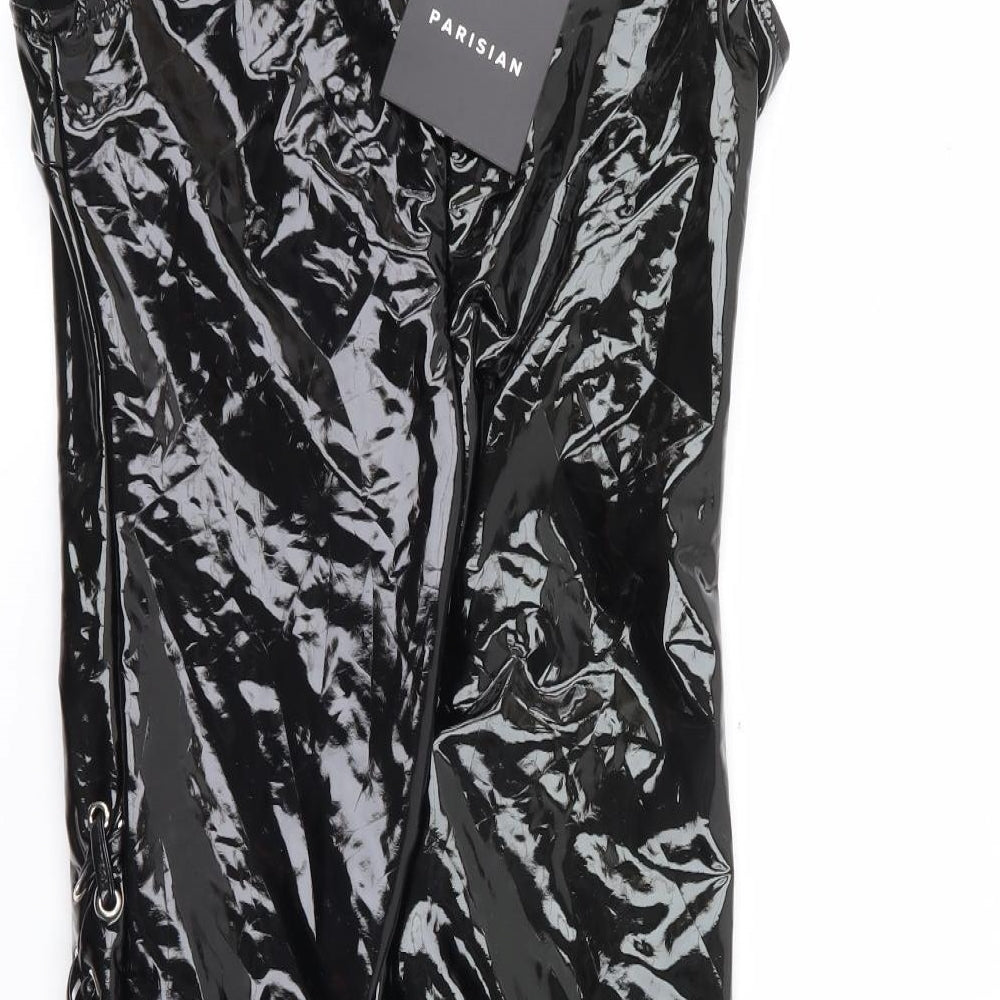 Parision Womens Black Polyester Bodycon Size 8 Off the Shoulder