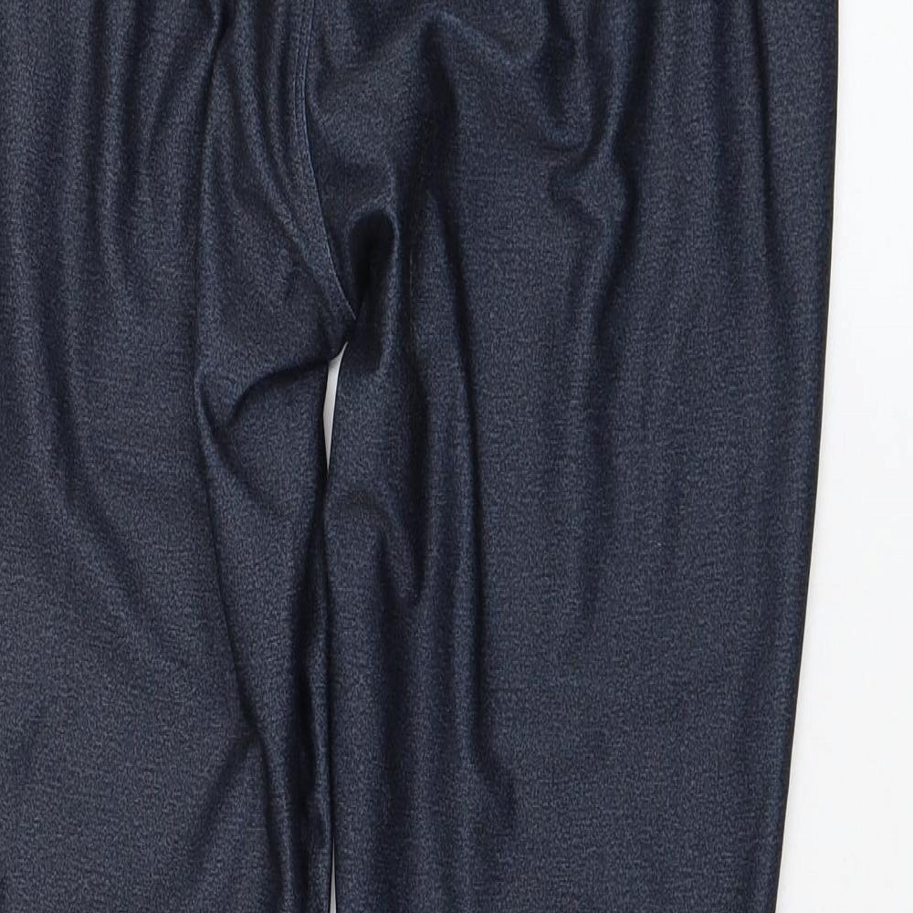 DOMYOS Womens Blue Polyester Cropped Leggings Size 30 in L22 in Regular Pullover
