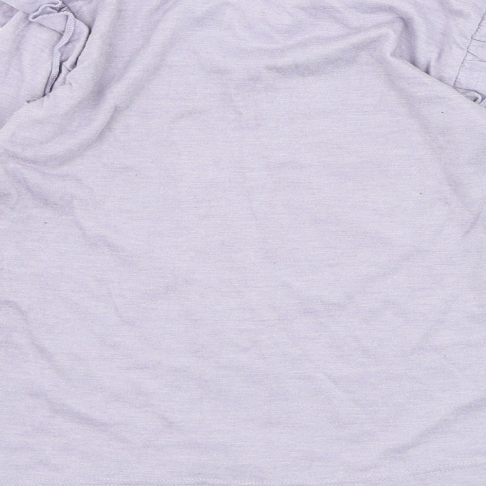 E-vie Girls Purple Polyester Basic T-Shirt Size 2-3 Years Round Neck Pullover - Flower