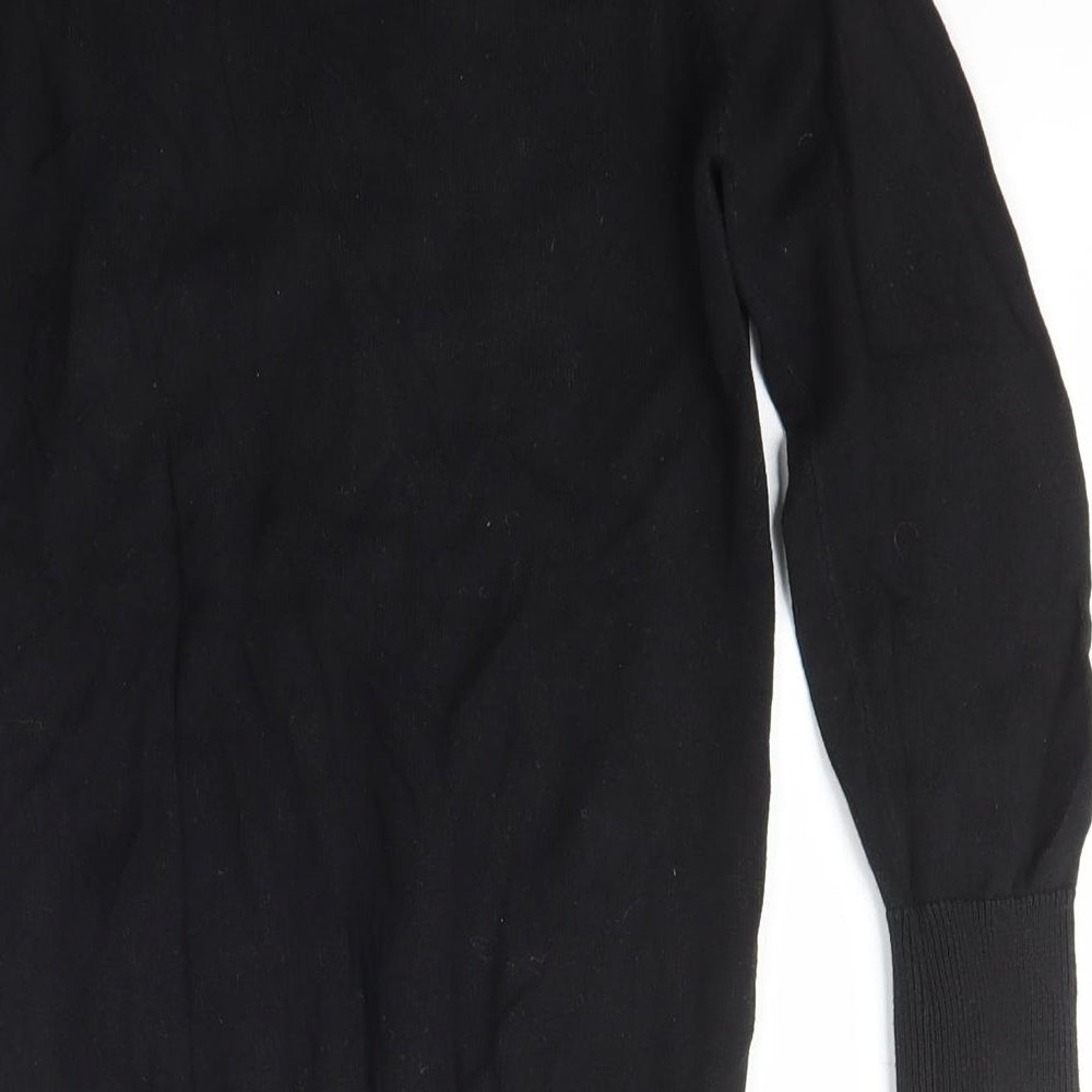 Indigo Girls Black V-Neck Cotton Cardigan Jumper Size 9-10 Years Button - Marks and Spencer