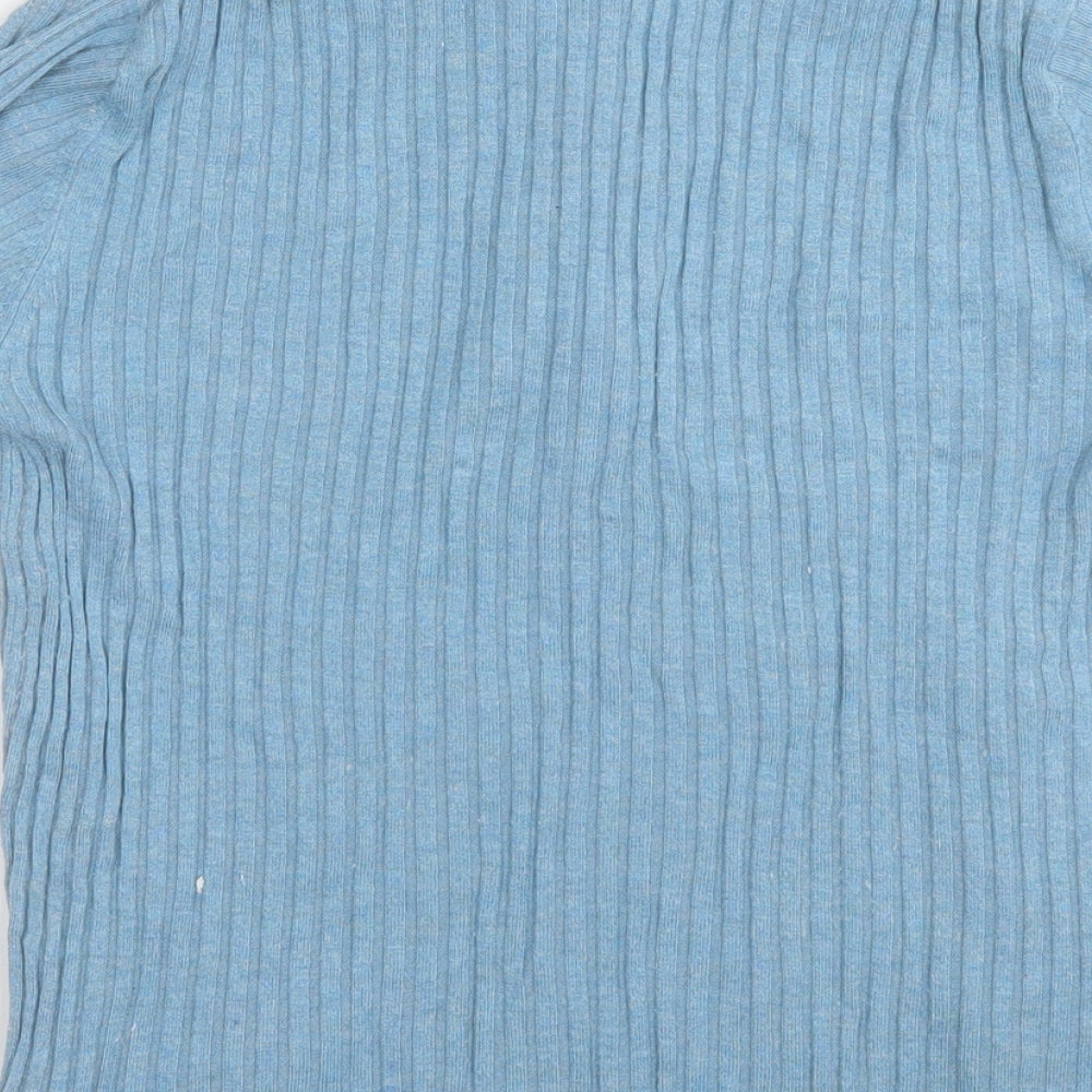 Marks and Spencer Womens Blue Round Neck Viscose Pullover Jumper Size 12