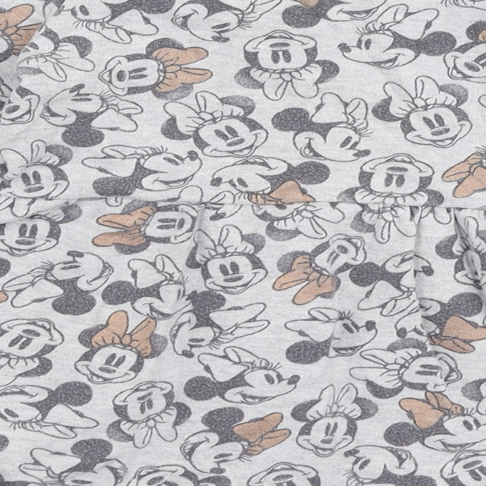 George Girls Grey Cotton Skater Dress Size 18-24 Months Round Neck Snap - Disney Minnie mouse