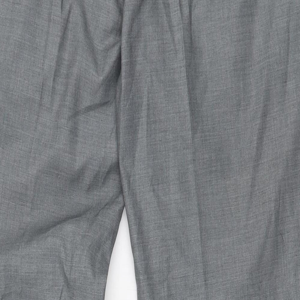 Butler and Webb Mens Grey Polyester Trousers Size 34 in L31 in Regular Zip