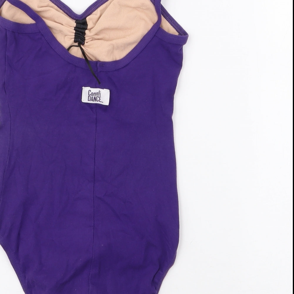 Roch Valley Girls Purple Cotton Leotard One-Piece Size 9-10 Years