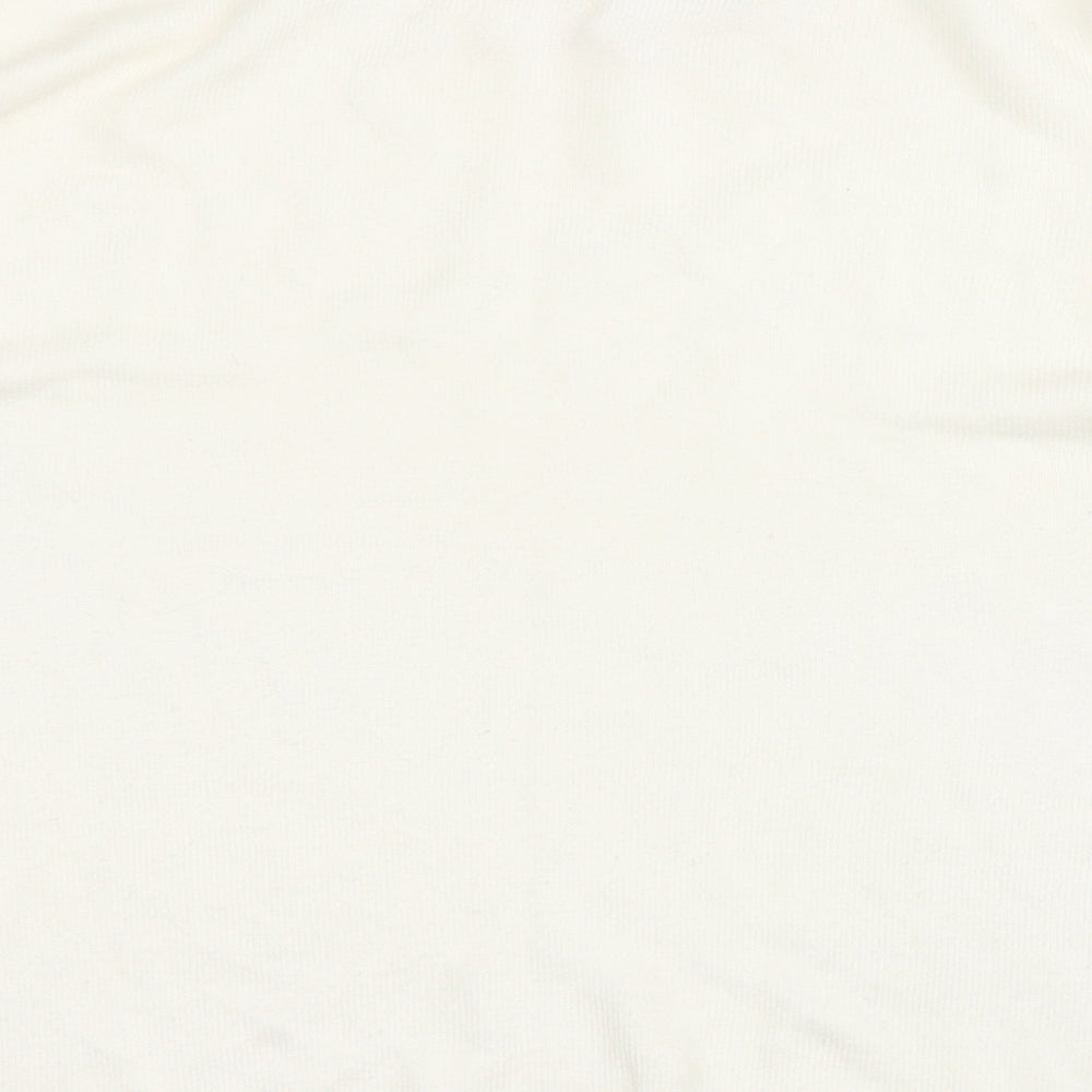 BM Womens White Round Neck Acrylic Pullover Jumper Size M