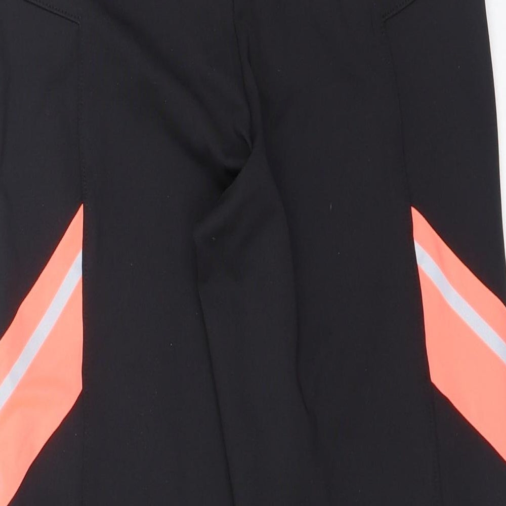 aurique Womens Black Polyester Cropped Leggings Size M