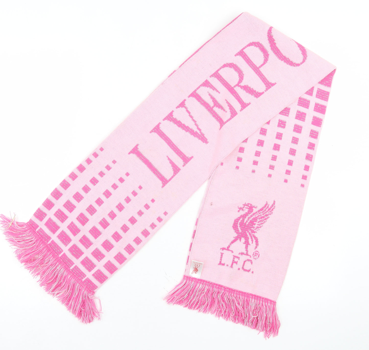 Liverpool FC Girls Pink Geometric Acrylic Scarf Scarves & Wraps One Size - Liverpool Football Club