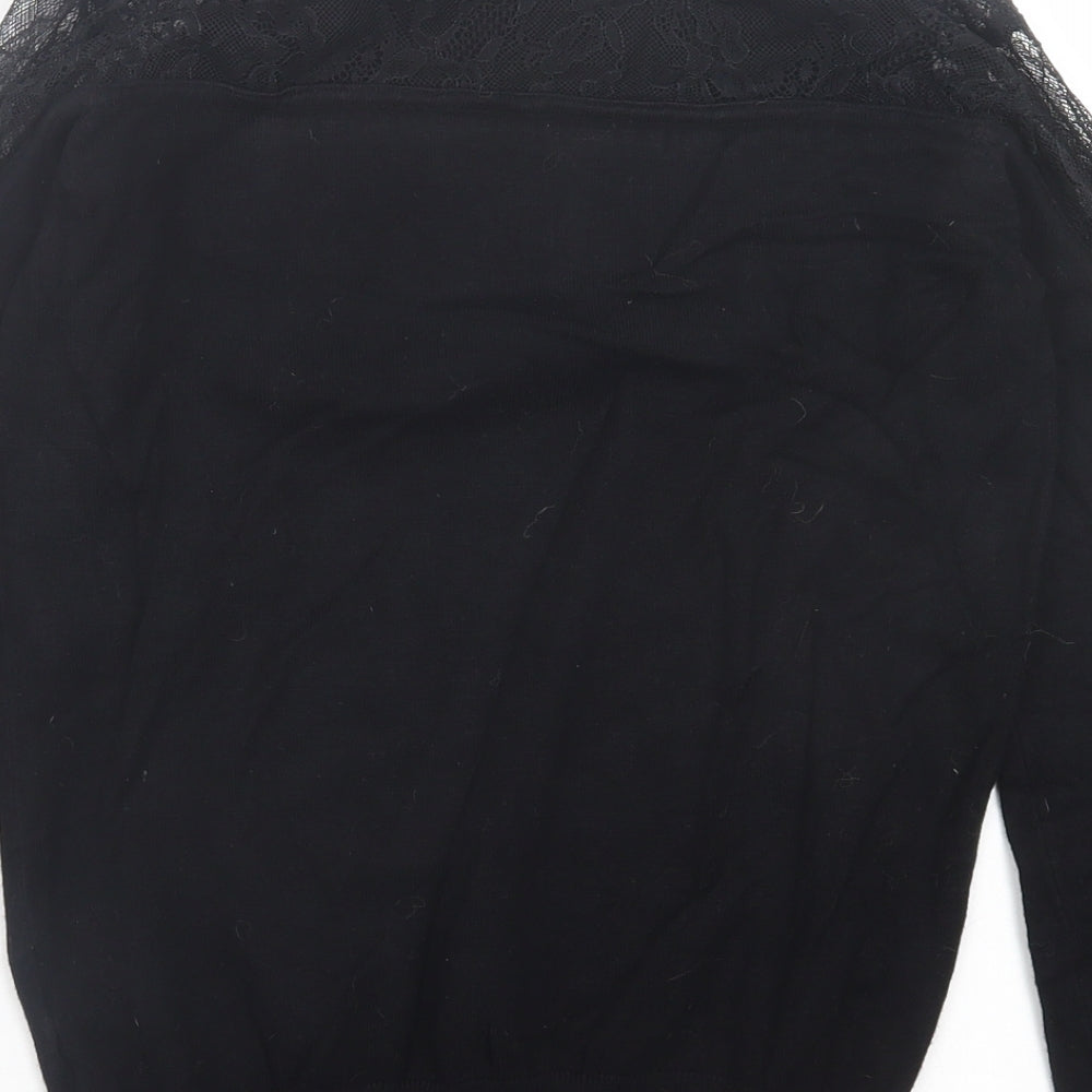 Intuition Womens Black Crew Neck Viscose Pullover Jumper Size 8