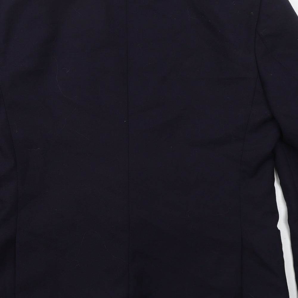 Turner Virr & Co Mens Blue Polyester Jacket Suit Jacket Size 40