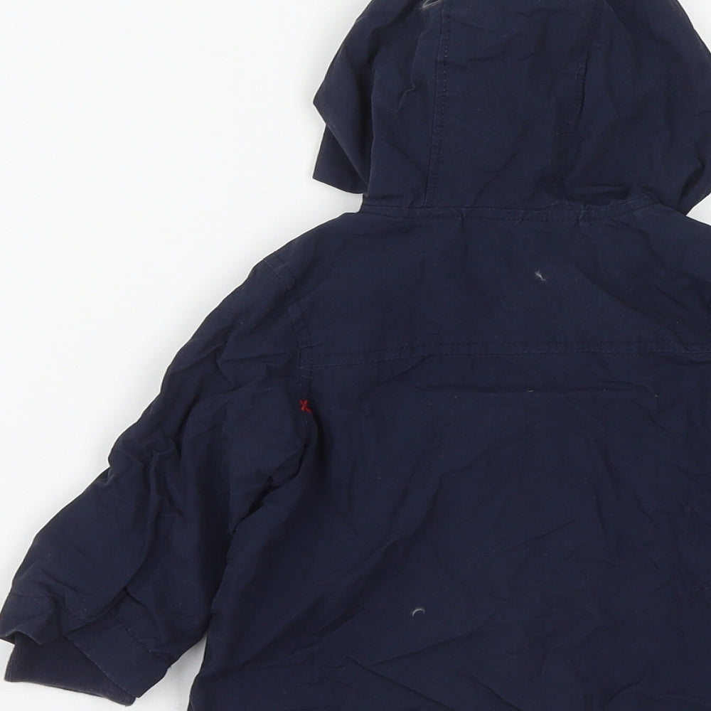 Gap Girls Blue Basic Coat Coat Size 12 Months Zip