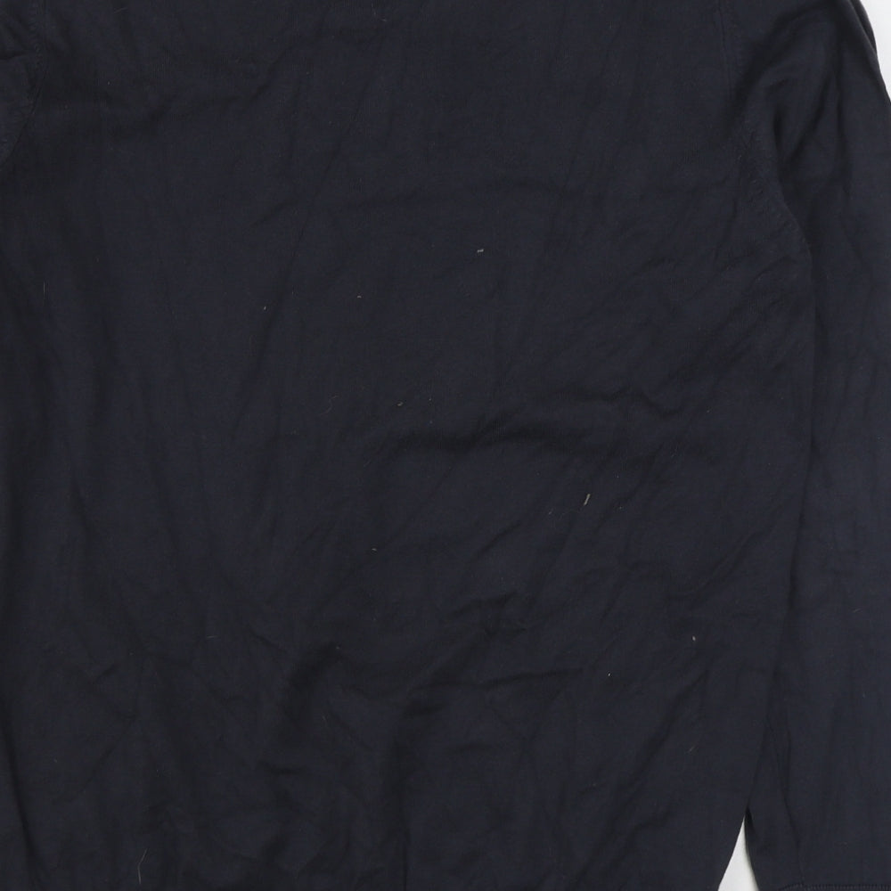 NEXT Mens Grey V-Neck Cotton Pullover Jumper Size M