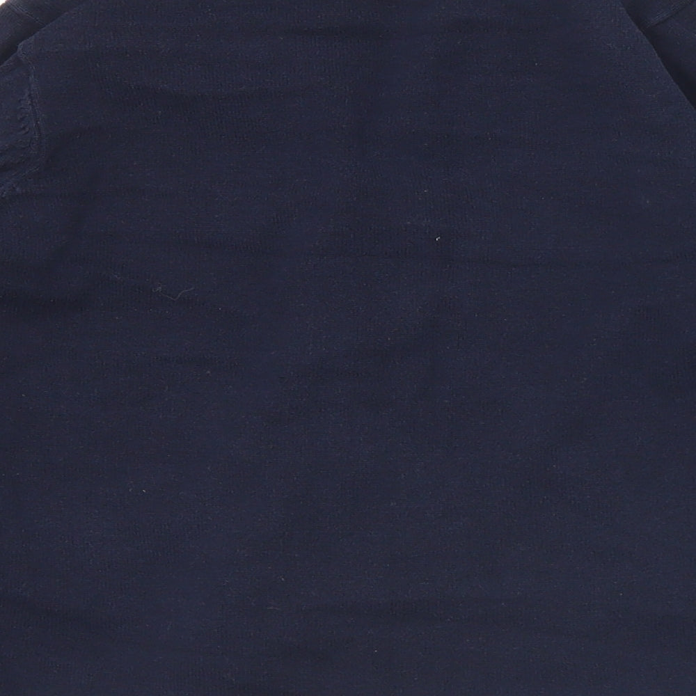F&F Girls Blue V-Neck Acrylic Cardigan Jumper Size 8-9 Years Button