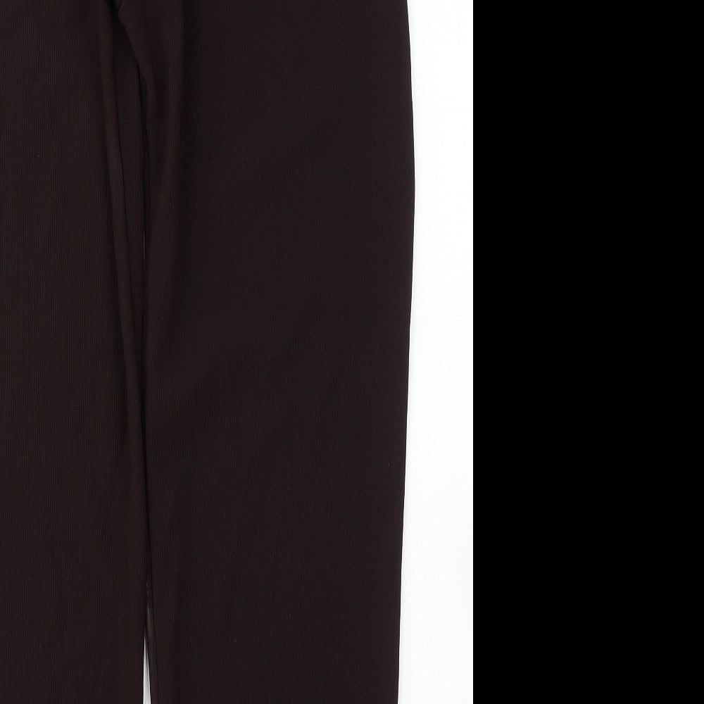 Preworn Womens Brown Polyester Trousers Size 3XL L27 in Regular