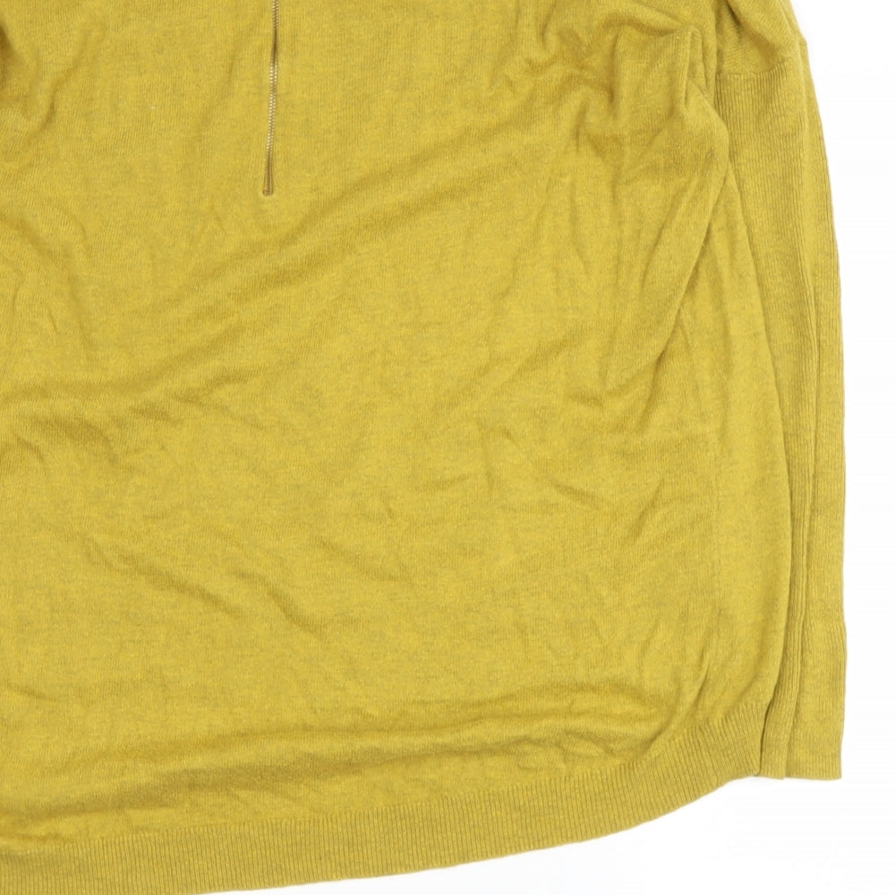 Primark Womens Yellow Round Neck Cotton Pullover Jumper Size XL