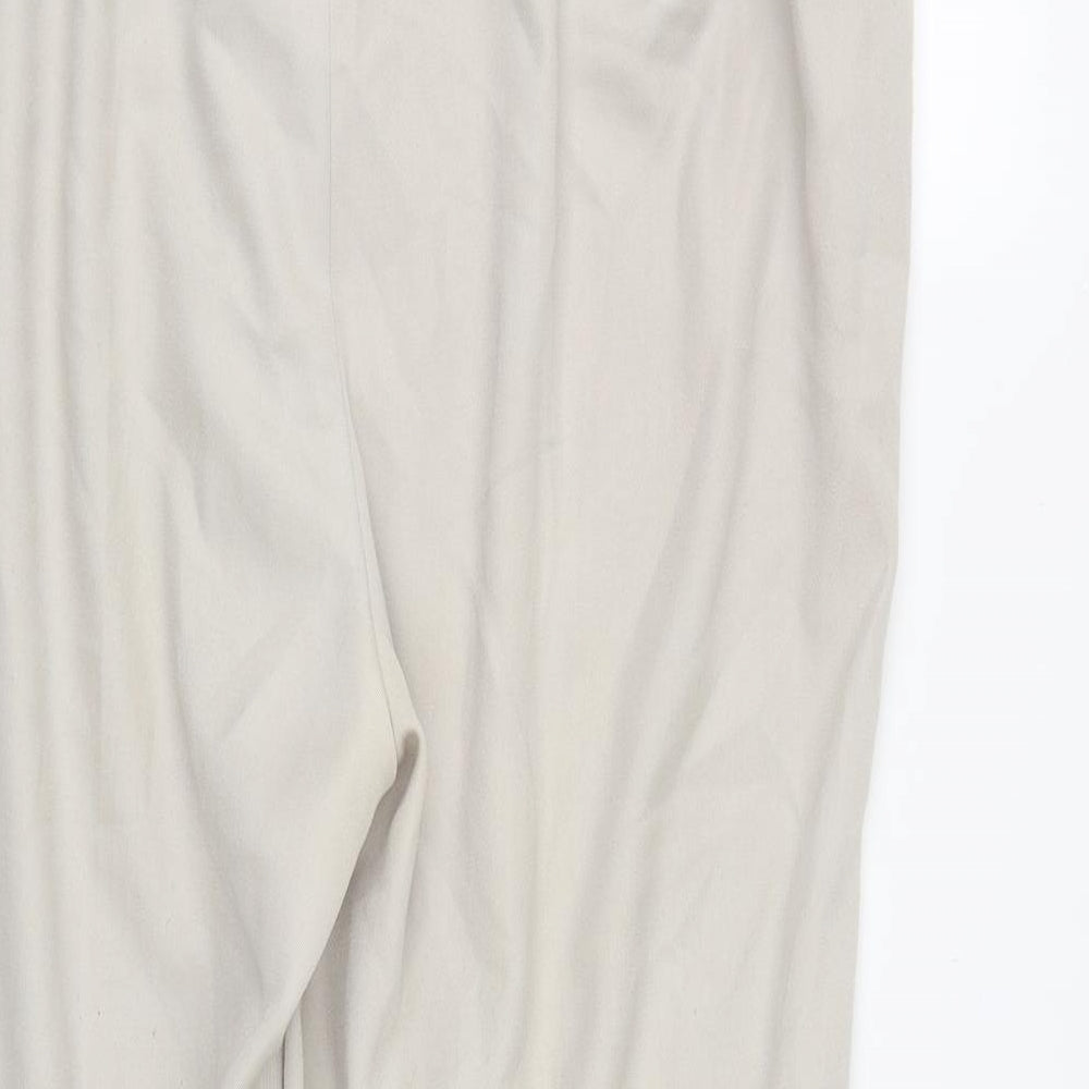 essence Womens Beige Polyester Trousers Size 22 L29 in Regular Zip
