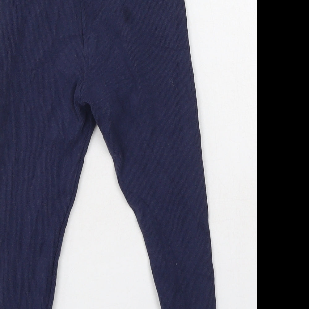 Dunnes Stores Girls Blue Cotton Jogger Leggings Size 18-24 Months