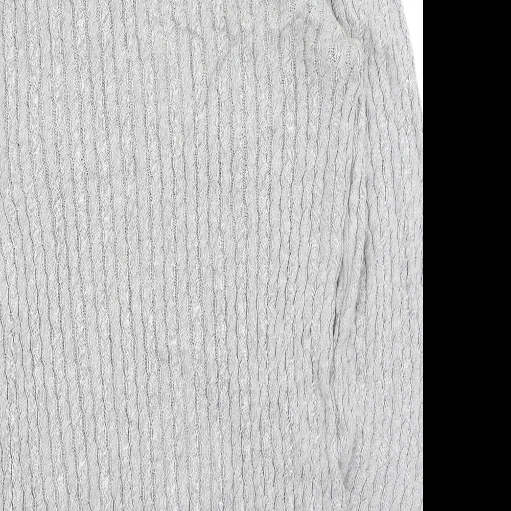 House of Fraser Womens Grey Round Neck Cotton Pullover Jumper Size S