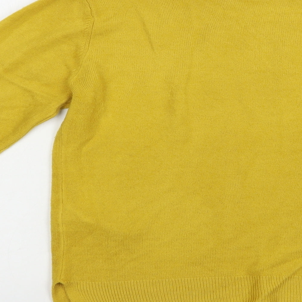 Marks and Spencer Womens Yellow Crew Neck Acrylic Pullover Jumper Size 12