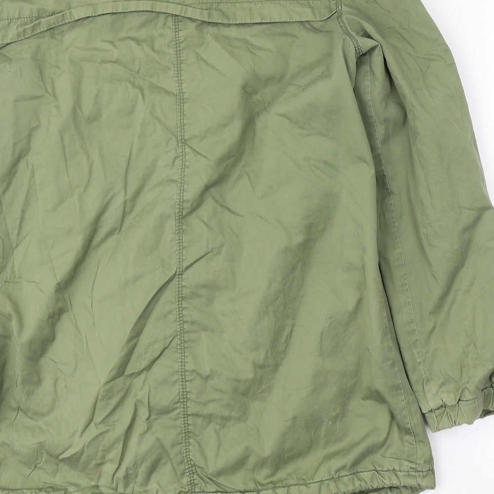 Divided by H&M Womens Green Military Jacket Coat Size 12 Zip