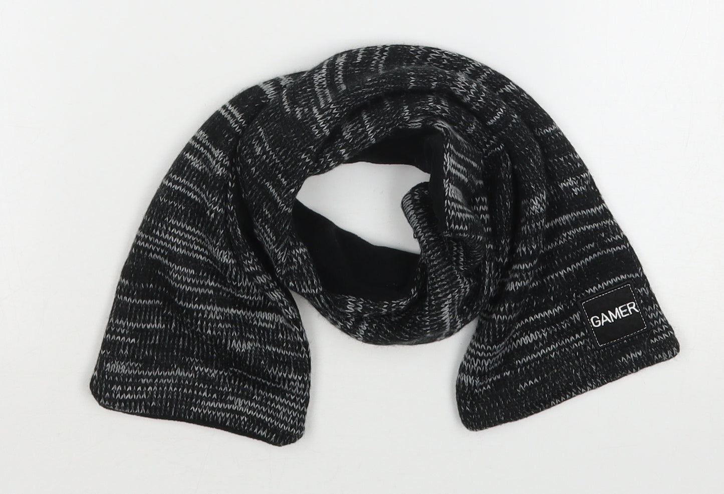 Jeff&Co Boys Grey Striped Acrylic Scarf One Size