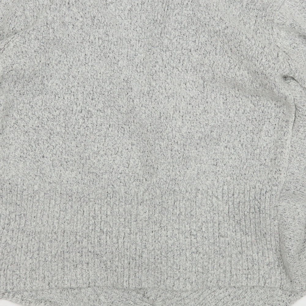 George Womens Grey V-Neck Acrylic Cardigan Jumper Size 12