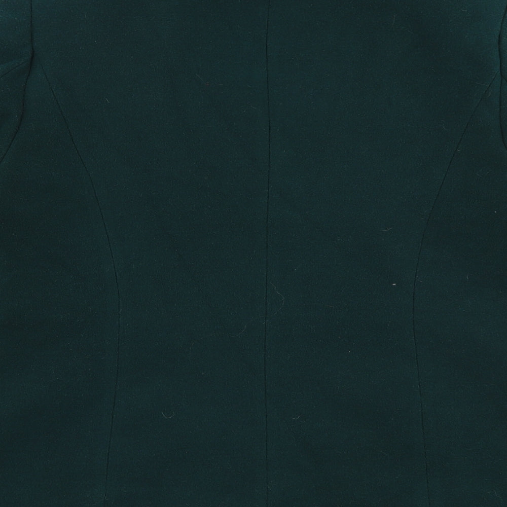Marks and Spencer Womens Green Overcoat Coat Size 14 Button
