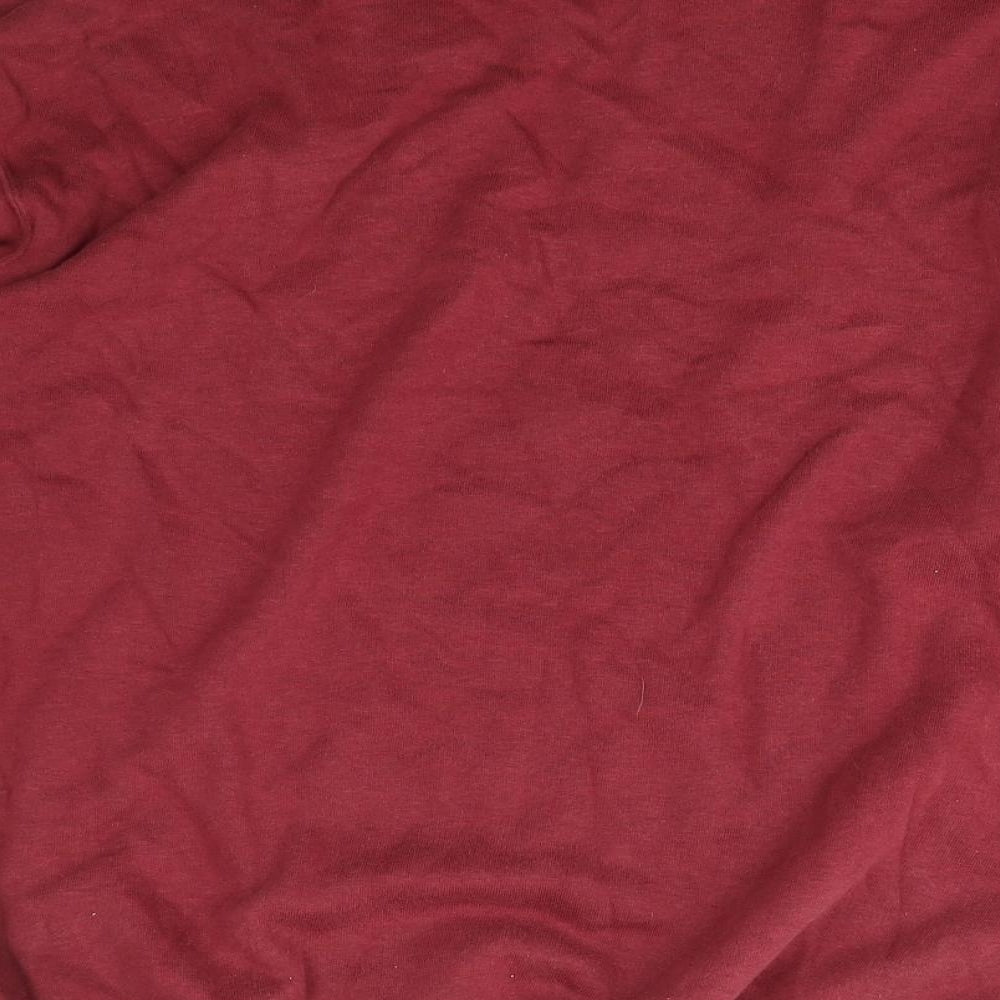 Marks and Spencer Womens Red Mock Neck Cotton Pullover Jumper Size S