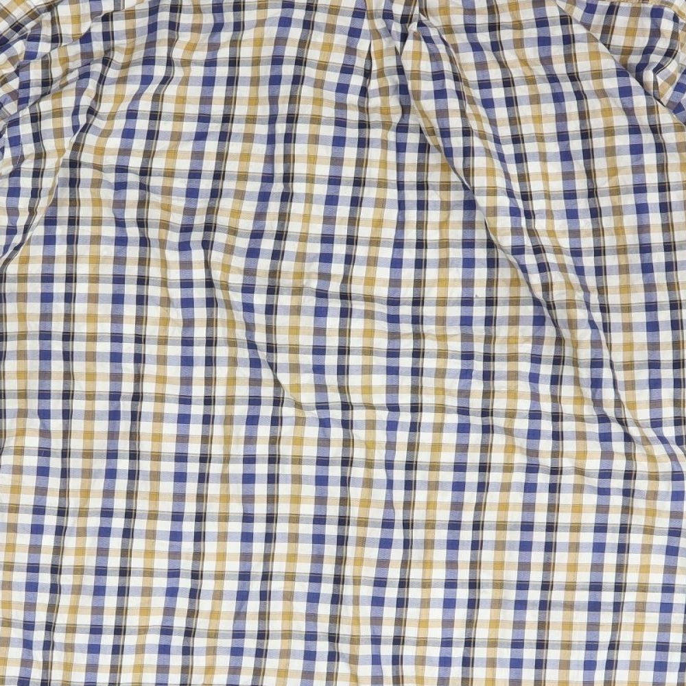JP Cole Mens Multicoloured Check Cotton Button-Up Size 2XL Collared Button