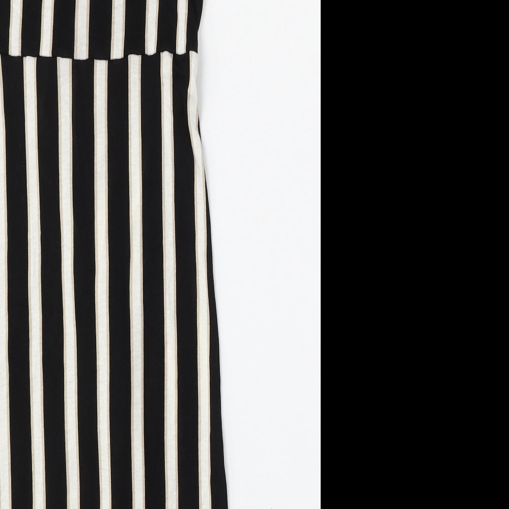H&M Womens Multicoloured Striped Viscose Shift Size 6 Round Neck