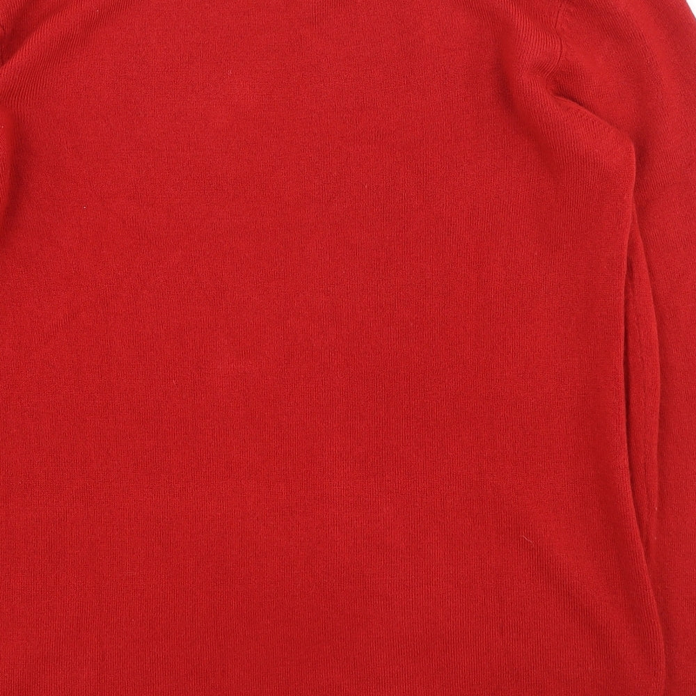 Damart Womens Red Round Neck Acrylic Pullover Jumper Size 14