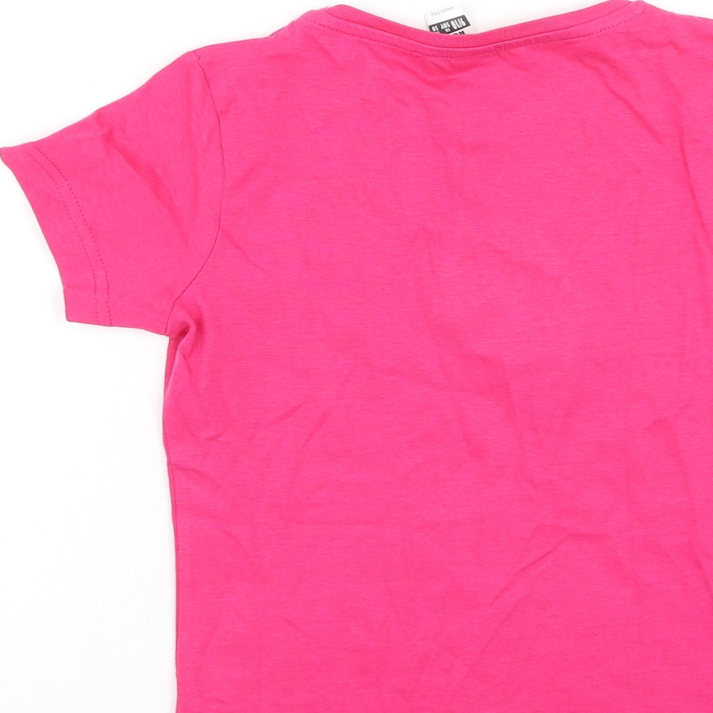 Roly Girls Pink Cotton Basic Casual Size 9-10 Years Round Neck
