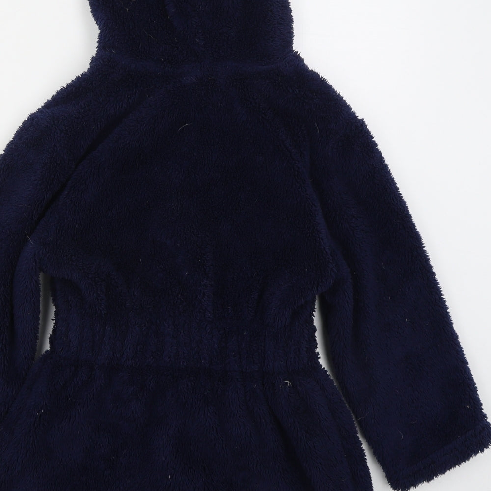 George Boys Blue Solid Polyester Robe Size 4-5 Years Tie